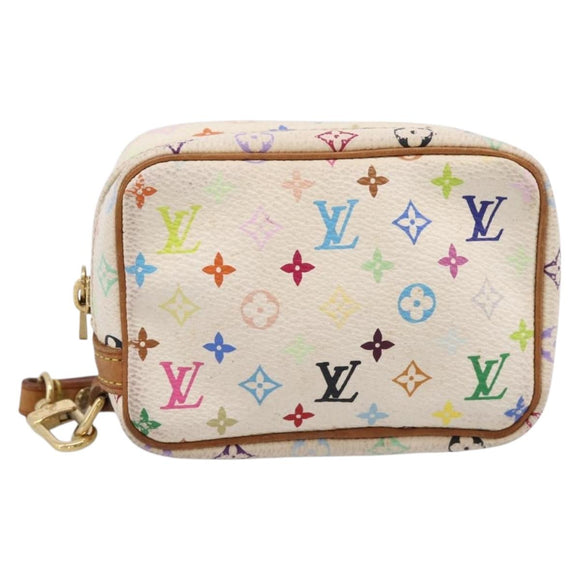 LOUIS VUITTON Monogram Multicolor Trousse Wapity Pouch White M58034 Auth 195531