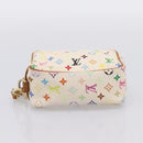 LOUIS VUITTON Monogram Multicolor Trousse Wapity Pouch White M58034 Auth 195531-5