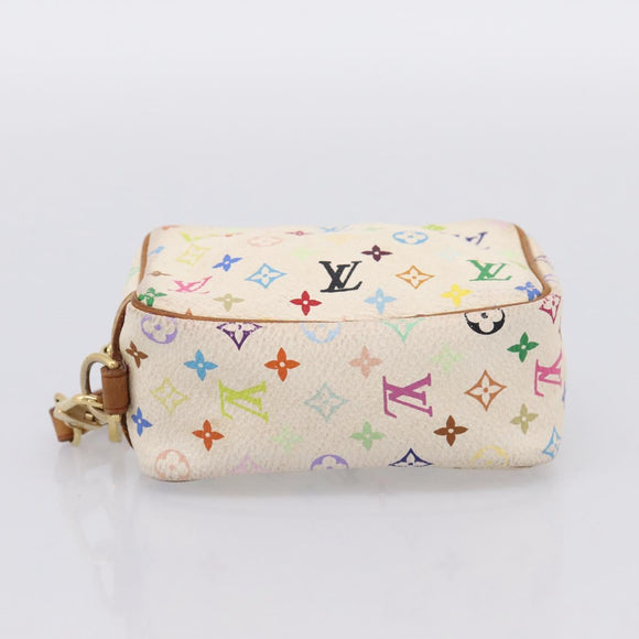 LOUIS VUITTON Monogram Multicolor Trousse Wapity Pouch White M58034 Auth 195531