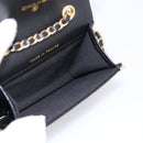 CHANEL Chain Shoulder Pouch Matelasse Leather Black Gold CC Auth 195532M-17