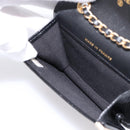 CHANEL Chain Shoulder Pouch Matelasse Leather Black Gold CC Auth 195532M-18
