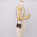 CHANEL Chain Shoulder Pouch Matelasse Leather Black Gold CC Auth 195532M-19