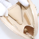 CHANEL Matelasse Pouch Lamb Skin Champagne Gold CC Auth 195534M-20