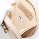 CHANEL Matelasse Pouch Lamb Skin Champagne Gold CC Auth 195534M-12