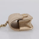 CHANEL Matelasse Pouch Lamb Skin Champagne Gold CC Auth 195534M-23