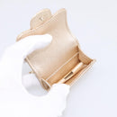 CHANEL Matelasse Pouch Lamb Skin Champagne Gold CC Auth 195534M-26