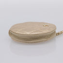CHANEL Matelasse Pouch Lamb Skin Champagne Gold CC Auth 195534M-4