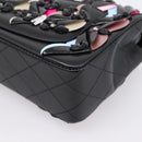 CHANEL Mini Matelasse 20 Chain Bag Lamb Skin Black Gold CC Auth 195535SM-15