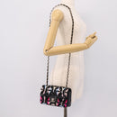 CHANEL Mini Matelasse 20 Chain Bag Lamb Skin Black Gold CC Auth 195535SM-26