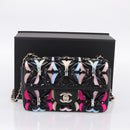CHANEL Mini Matelasse 20 Chain Bag Lamb Skin Black Gold CC Auth 195535SM-12