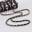 CHANEL Mini Matelasse 20 Chain Bag Lamb Skin Black Gold CC Auth 195535SM-7