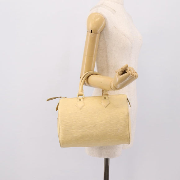 LOUIS VUITTON Epi Speedy 25 Hand Bag Vanilla M4301A LV Auth 195536