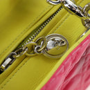 Christian Dior Canage Lady Dior Hand Bag Lamb Skin 2way Pink Silver Auth 195537M-19