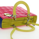 Christian Dior Canage Lady Dior Hand Bag Lamb Skin 2way Pink Silver Auth 195537M-6