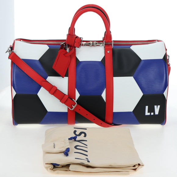 LOUIS VUITTON Epi FIFA Collaboration Keepall Bandouliere 50 Blue Auth 195540SM