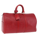 LOUIS VUITTON Epi Keepall 45 Boston Bag Red M42977 LV Auth 195542A-1