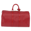 LOUIS VUITTON Epi Keepall 45 Boston Bag Red M42977 LV Auth 195542A-3