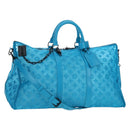 LOUIS VUITTON Monogram Mesh Keepall Triangle 50 Turquoise M45048 Auth 195543SAM-1