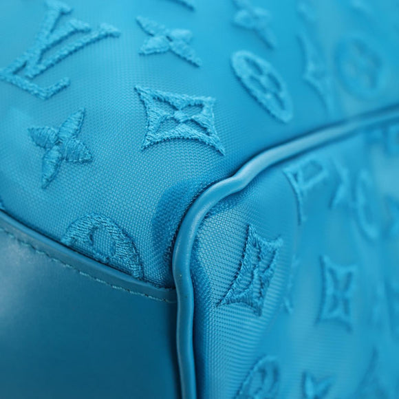 LOUIS VUITTON Monogram Mesh Keepall Triangle 50 Turquoise M45048 Auth 195543SAM