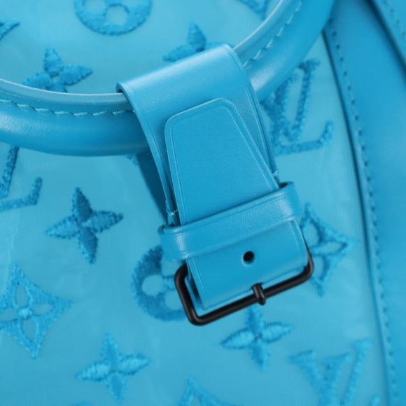LOUIS VUITTON Monogram Mesh Keepall Triangle 50 Turquoise M45048 Auth 195543SAM