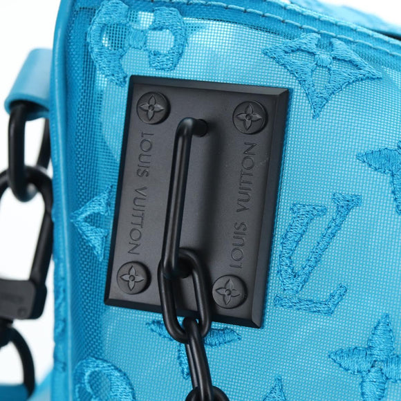 LOUIS VUITTON Monogram Mesh Keepall Triangle 50 Turquoise M45048 Auth 195543SAM
