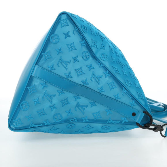LOUIS VUITTON Monogram Mesh Keepall Triangle 50 Turquoise M45048 Auth 195543SAM