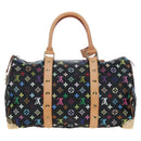 LOUIS VUITTON Monogram Multicolor Keepall 45 Bag Black M92640 Auth 195545SV-2
