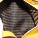 FENDI Celeria Triangle Shoulder Bag Leather Yellow Gold Tone 8BS053 Auth 195557M-10
