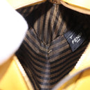FENDI Celeria Triangle Shoulder Bag Leather Yellow Gold Tone 8BS053 Auth 195557M-22