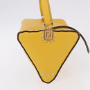 FENDI Celeria Triangle Shoulder Bag Leather Yellow Gold Tone 8BS053 Auth 195557M-4