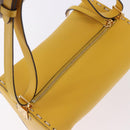 FENDI Celeria Triangle Shoulder Bag Leather Yellow Gold Tone 8BS053 Auth 195557M-6