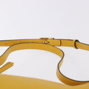 FENDI Celeria Triangle Shoulder Bag Leather Yellow Gold Tone 8BS053 Auth 195557M-14