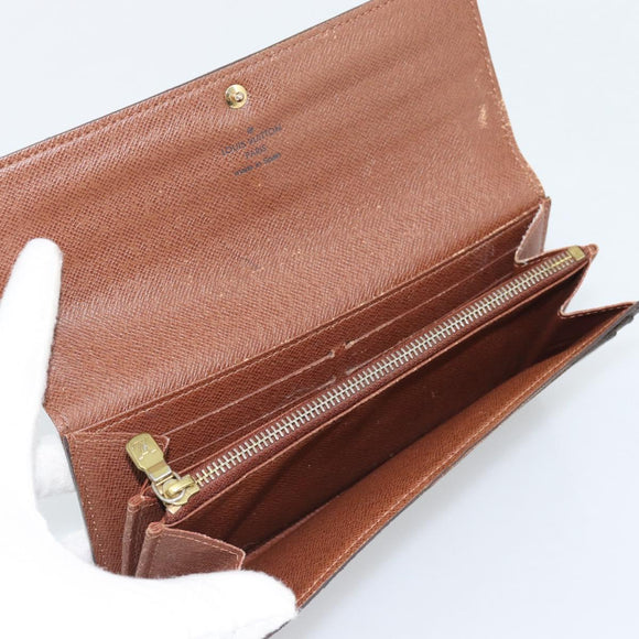 LOUIS VUITTON Monogram Portefeuille Sarah Long Wallet M60531 LV Auth 195560