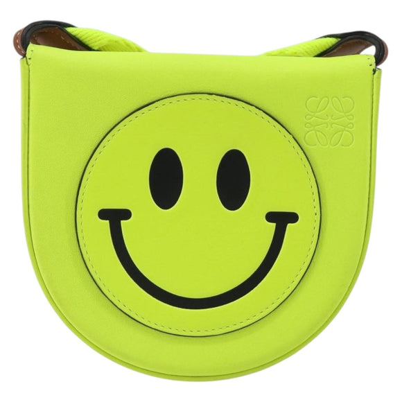 LOEWE Shoulder Bag Leather Yellow Auth 195561A