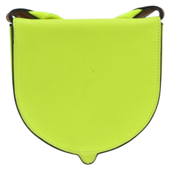 LOEWE Shoulder Bag Leather Yellow Auth 195561A
