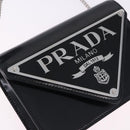 PRADA Chain Shoulder Bag Patent leather Black Silver Auth 195563SAV-17