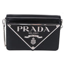 PRADA Chain Shoulder Bag Patent leather Black Silver Auth 195563SAV-13