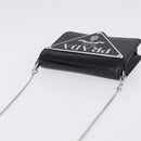 PRADA Chain Shoulder Bag Patent leather Black Silver Auth 195563SAV-6