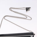 PRADA Chain Shoulder Bag Patent leather Black Silver Auth 195563SAV-8