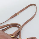 PRADA Hand Bag Leather 2way Pink Gold Auth 195564A-10