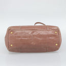 PRADA Hand Bag Leather 2way Pink Gold Auth 195564A-11
