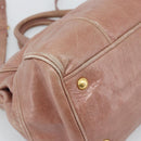 PRADA Hand Bag Leather 2way Pink Gold Auth 195564A-13