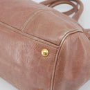 PRADA Hand Bag Leather 2way Pink Gold Auth 195564A-14