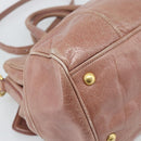 PRADA Hand Bag Leather 2way Pink Gold Auth 195564A-15