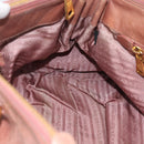 PRADA Hand Bag Leather 2way Pink Gold Auth 195564A-21