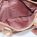 PRADA Hand Bag Leather 2way Pink Gold Auth 195564A-25