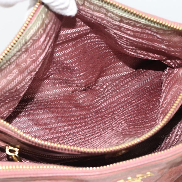 PRADA Hand Bag Leather 2way Pink Gold Auth 195564A