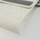 Christian Dior Honeycomb Canvas Shoulder Bag PVC White Gold Auth 195565-10