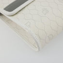 Christian Dior Honeycomb Canvas Shoulder Bag PVC White Gold Auth 195565-11