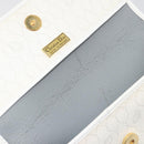 Christian Dior Honeycomb Canvas Shoulder Bag PVC White Gold Auth 195565-17